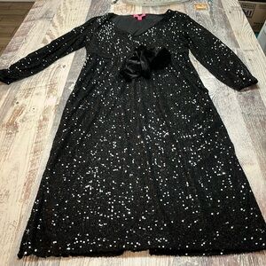 Betsy Johnson sequin three-quarter sleeve party dress